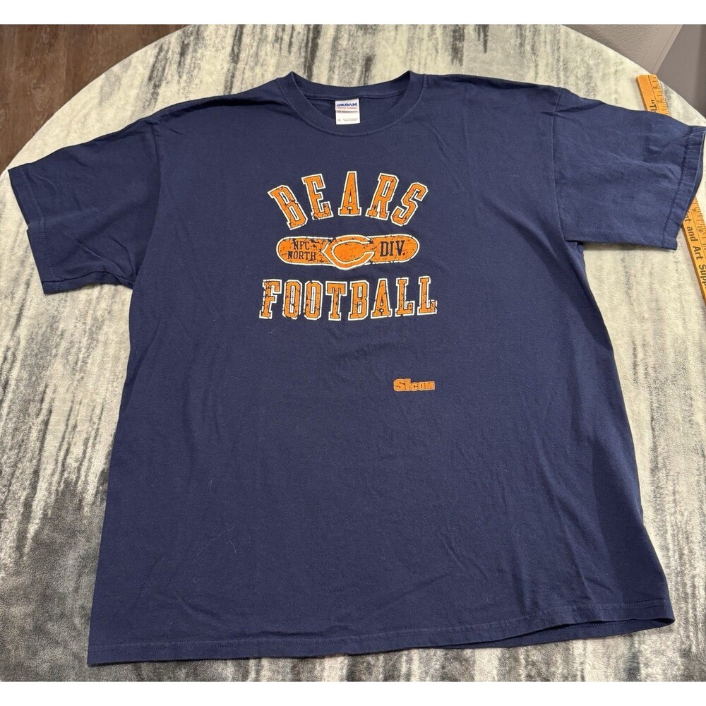 Vintage Chicago Bears Shirt Size XL Navy Blue Short Sleeve Logo Football NFL Y2K
